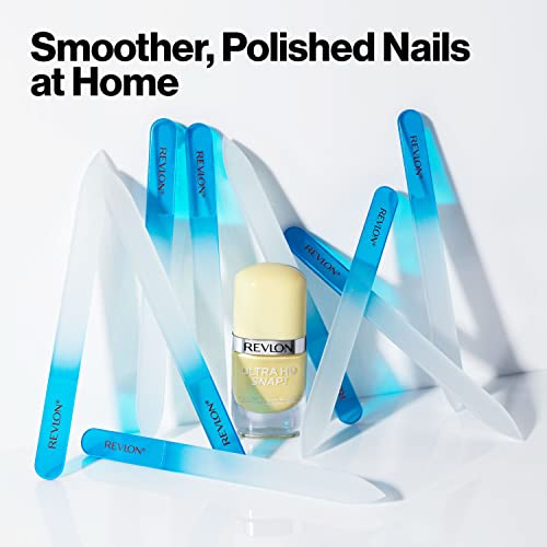 Revlon Glass Nail File, Manicure Tool for Shaping Natural Fingernails, Self-Cleaning with Bacteria Shield Technology, 1 Count