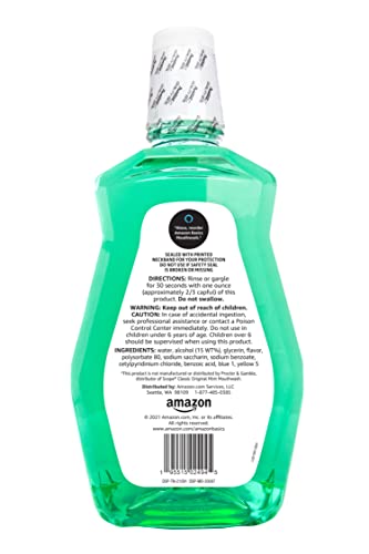 Amazon Basics Fresh Breath Mouthwash, Mint, 50.7 Ounce (Pack of 1), (Previously Solimo)