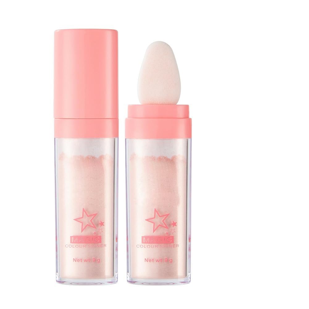 Paqiman Glitter Powder Highlighter Makeup,Body Brightens The Natural And Face Blusher Patting Powder Highlighter Makeup Beauty G