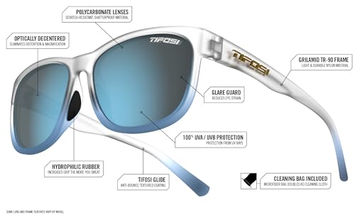 Tifosi Optics Swank XL Sunglasses (Satin Vapor, Smoke Lens with Red Mirror)