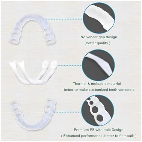 2 Pairs, Temporarily Adjustable for Men and Women, Regain Confidence Smile(Red)