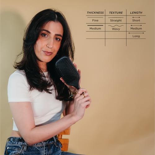 Denman Gentle Paddle Hairbrush for Comfortable Detangling, Blowdrying and Styling