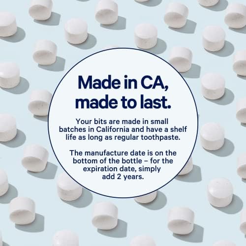 Bite Whitening Toothpaste Tablets – Nano Hydroxyapatite & Xylitol (Mint) | Sensitive Teeth Friendly | No Fluoride, Vegan, Cruelty-Free | Travel-Size | 2 Bottles (124 Bits) | Made in USA