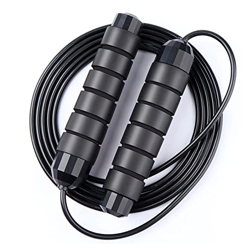 Redify Jump Rope,Jump Ropes for Fitness for Women Men and Kids,Speed Jumping Rope for Workout with Ball Bearings,Adjustable Skipping Rope for Exercise&Slim Body at Home School Gym (Black)