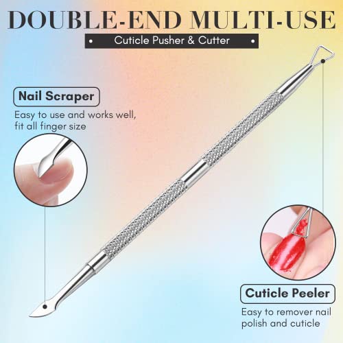 Makartt Nail Polish Nail Gel Remover - Soak Off Gel Nail Polish Remover Foil Wraps 200pcs with Larger Cotton Pad 1 pcs Cuticle Pusher Valentine's Day Gift, R-01