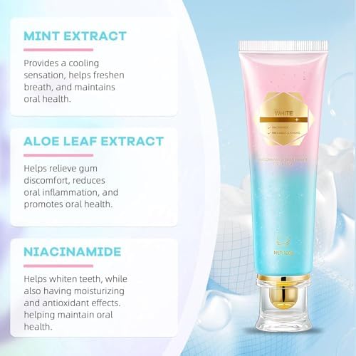 2 - Pack Niacinamide Whitening Toothpaste - Whitens Teeth, Strengthens Enamel, Removes Stains - for Sensitive Teeth (2 x 100g)