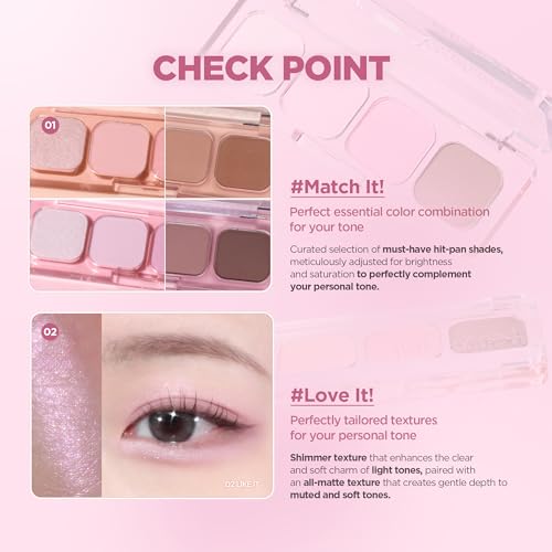 lilybyred Mood It Palette | 4-Shade Korean Eyeshadow Palette, Pre-Matched Personal Tone, Soft Blending, Buildable Coverage, Matte & Shimmer Finish, Daily Wear, Compact Size, 0.11 oz. (02 Like It)