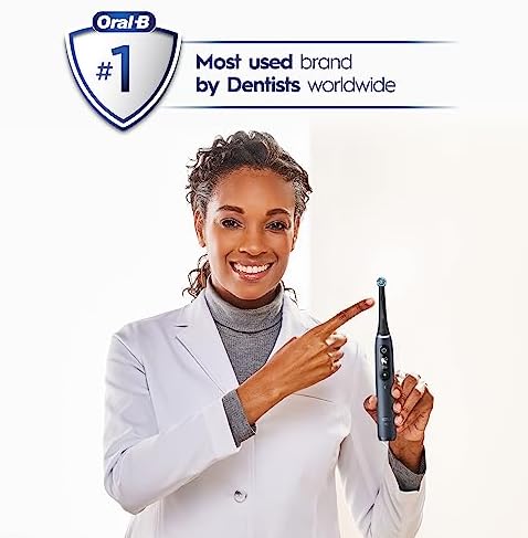 Oral-B iO Series 7 Electric Toothbrush with 2 Replacement Brush Heads, White Alabaster