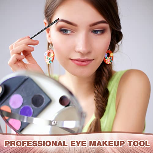 Gerrii 100 Pieces Disposable Angled Eyebrow Brushes Eye Liner Brush Disposable Angle Brushes Tinting Brushes for Women Girls Salon Beauty Cosmetic Make up Tool Esthetician Supplies(Black)