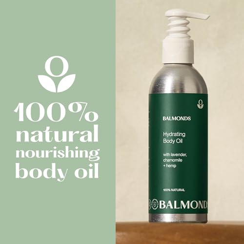 Balmonds Hydrating Body Oil - 100% Natural Skin Oil For Dry & Sensitive Skin, Fragrance Free & Made With Chamomile & Lavender, Vegan & Cruelty Free (6.8 oz)
