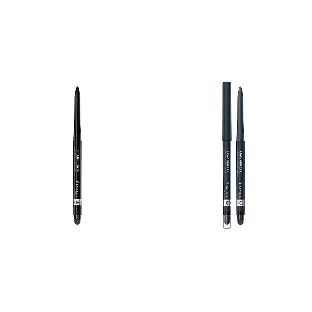 Rimmel Exaggerate Eye Definer, Blackest Black, 1 Count, Waterproof Long Lasting Easy Twist Up Self-S Exaggerate Auto Waterproof Eye Definer, Earl Grey, 0.01 Fluid Ounce, 1 Count