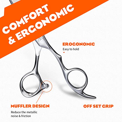 Sirabe HIGH-END Professional Hair Thinning Shears Barber Hair Cutting Texturizing Teeth Scissors with Case, Ultra 440C Sharp Blades for Salon Home Hairdressing