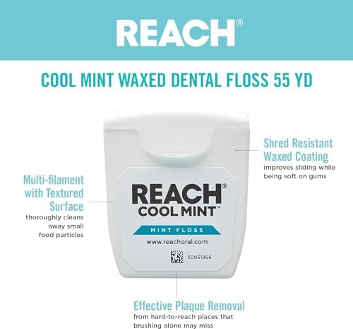 REACH Dental Floss, Cool Mint, 6 Count