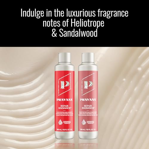 Pravana Repair Radiance Conditioner | Strengthens, Protects, Restores | For Damaged, Color Treated Hair | Reduces Breakage & Split Ends | Chromasilk Enhances Shine & Protection | Vegan | Paraben Free