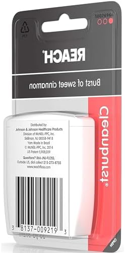 Reach Cleanburst Waxed Dental Floss Cinnamon, 55 Yards (Pack of 12)