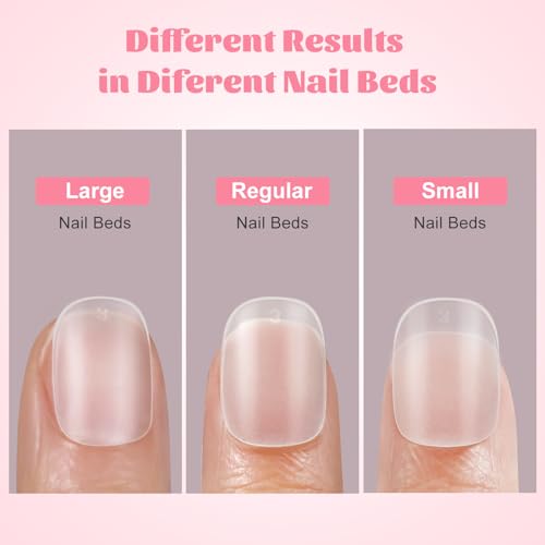 Extra Extra Short Round Gel Nail Tips, SINOKAME Extra Short Press on Fake Nails Clear Round, Full Matte No File Small Petite Child Size Nails for Nail Extension,600 Pcs 13 Sizes with Refills 4&5