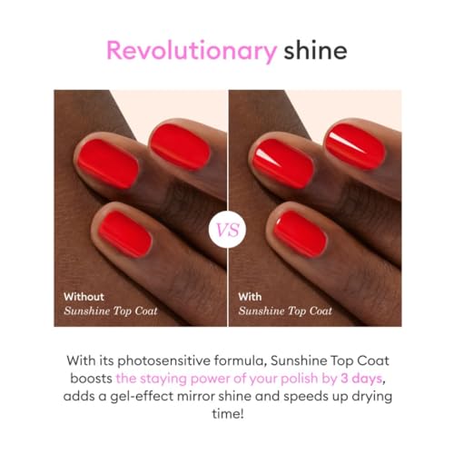 Manucurist - Green Sunshine Nail Polish Top Coat - Vegan Top Coat - 12-Free - Plant-Based Ingredients (69%) - Made in France - 0.5 fl oz