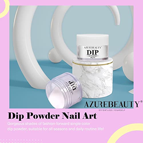 AZUREBEAUTY Dip Powder Bright White Color, Basic Nail Dipping Powder French Nail Art Starter Manicure Salon DIY at Home, Odor-Free and Long-Lasting, No Needed Nail Lamp Curing, 1 Oz