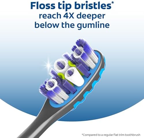 Colgate 360 Advanced Floss Tip Toothbrush, Soft Toothbrush for Adults, 4 Pack