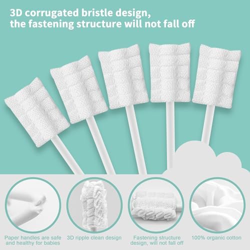 42PCS Finger Baby Toothbrush with Absorbent Gauze, Tongue Cleaner, Oral Cleaner for 0-36 Months
