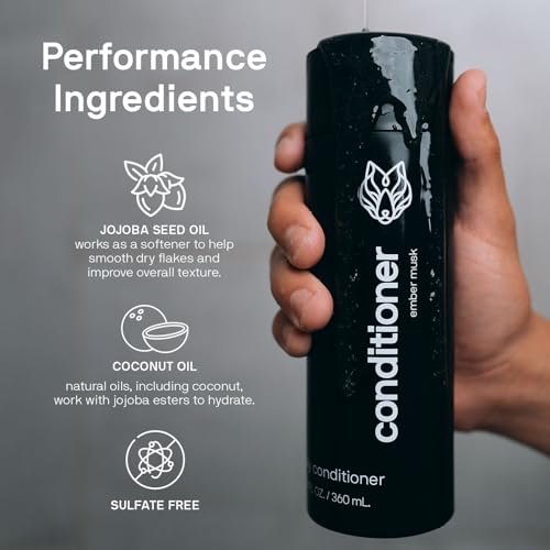 Black Wolf Mens Shampoo & Conditioner Set for Oily Hair - Oil Control Shampoo with Moisturizing & Deep Cleansing Formula - Conditioner for Soft & Silky Strands - Daily Hair Care for Men