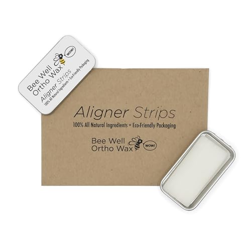 Bee Well Invisalign Wax | 100% All Natural Beeswax Aligner Kit Essential for Clear Aligners Strips | Protects & Relieves Irritation | 1 Recyclable Tin with 40 Strips