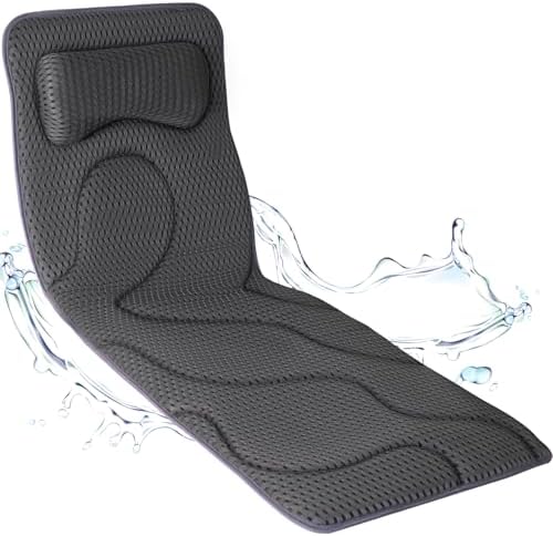 Full Body Bath Pillow for Tub - Luxury Bathtub Pillow for Full Back, Head and Neck Support, Quick Dry Bath Cushion, 168 Suction Cups, Bathtub Accessories for Gift