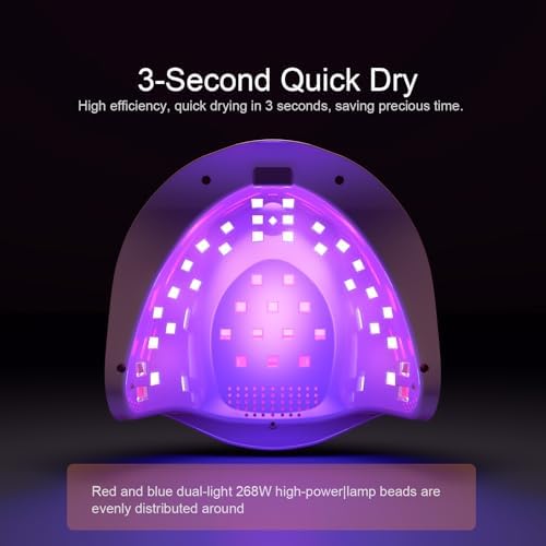 248W UV LED Nail Lamp, Nails Dryer for Gel Nail Polish, Fast Curing with Automatic Sensor 4 Timers and LCD Display Gift for Women and Girls