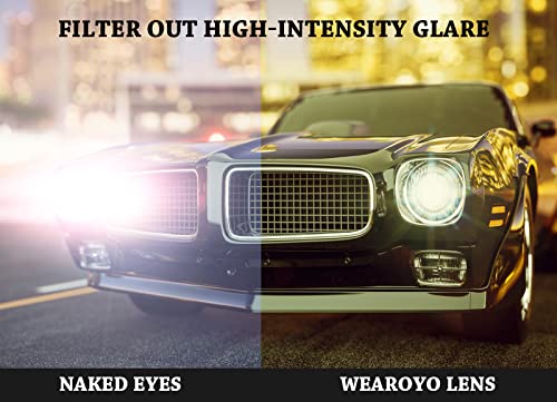 WEAROYO Night Vision Driving Glasses for Men Women,Sports Style Wrap Around Anti Glare with Polarized Yellow Lens