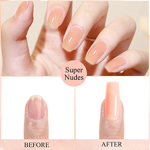 Saviland Builder Nail Gel Kit – 2.1oz nudes Nail Extension Gel for Nail Repair & Strengthen U V Hard Gel for Nails with Gel Nail Brush 100PCS Nail Forms Manicure Tools Nail Supplies for Salon Home DIY