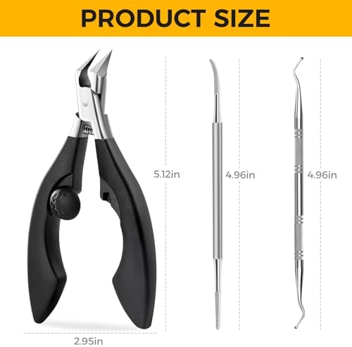 Ingrown Toenail Clippers for Seniors Thick Toenails, Straight Nail Clipper for Men, Heavy Duty Toe Nail Clippers for Thick Nails with Wide Jaw Opening, Professional Ingrown Toenail Removal Kit