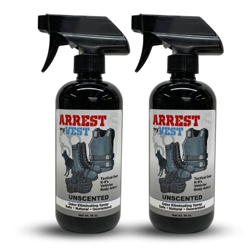 Arrest My Vest Military Grade Odor Eliminating Spray for Body Armor, Tactical Gear, and K9 Equipment. Safe on All Ballistic Vests, Fabrics, & Police Gear - Unscented - 1 Gallon Bottle