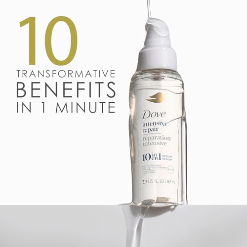 Dove Shampoo, Conditioner & Serum Set, Intensive Repair – Damage Therapy Bio-Protein Care Formulas for Restoring Dry, Damaged Hair (3 Piece Set)