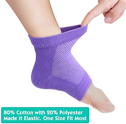 Selizo 6 Pairs Heel Moisturizing Socks Open Toe Socks Cracked Gel Heel Socks Foot Toeless Heel Repair Socks for Women Dry Hard Cracked Feet, 6 Colors