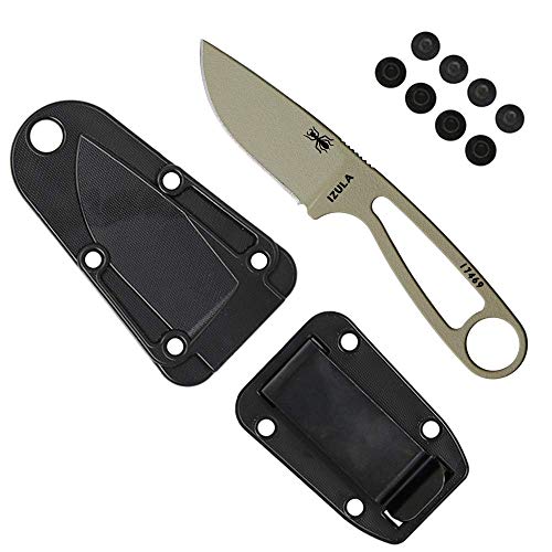 ESEE Izula Fixed Blade Knife w/Molded Polymer Sheath and Clip Plate (Dark Earth Finish/Black Sheath)