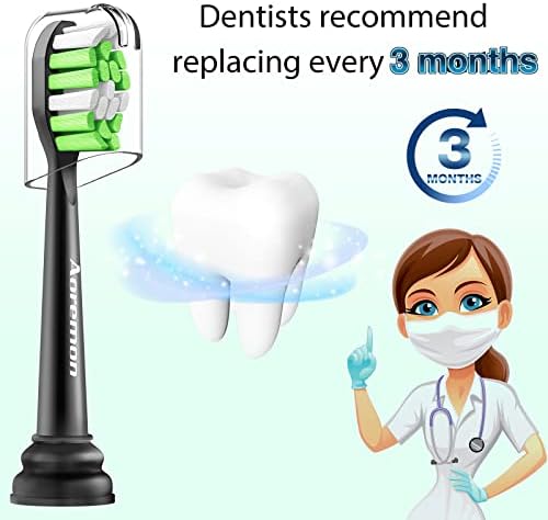 Aoremon Toothbrush Replacement Heads for Phillips Sonicare Replacement Brush Head Compatible with Most Philips Sonicare Click-on Electric Toothbrush, Black 10 Pcs