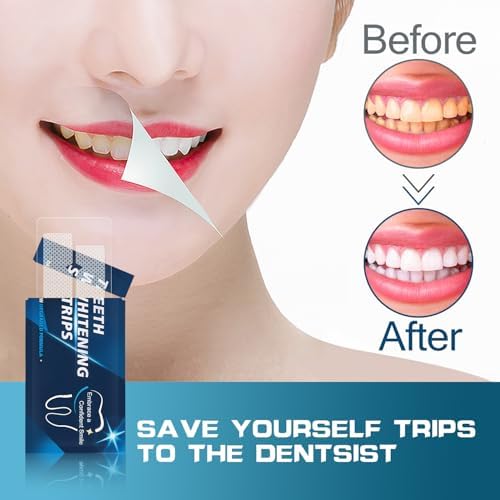 Teeth Whitening Strips - 28 Whitening Strips for Teeth Sensitive, Professional, Fast Remove Smoking, Coffee, Wine Stains, Teeth Whitening Kit Pack of 14 Non-Slip Strips Treatments