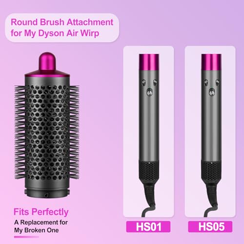 Round Brush Attachment for Dyson Air wrap Oval Round Volumizing Brush for Dyson Airwrap Accessories, Rose