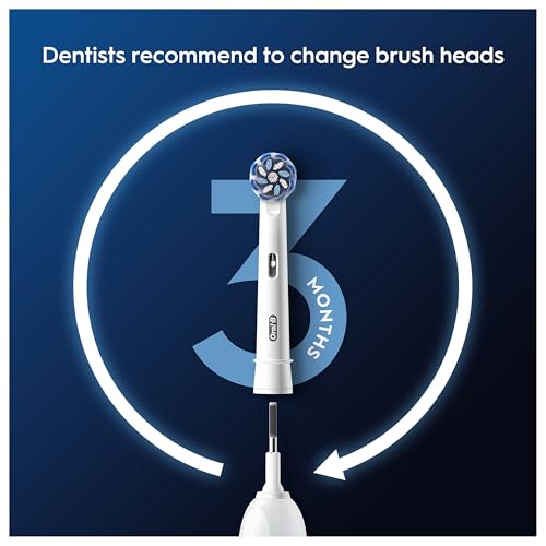 Oral-B Pro Sensitive Clean Electric Toothbrush Head, X-Shaped & Extra Soft Bristles for Gentle Brushing & Plaque Removal, Pack of 4 Toothbrush Heads, White