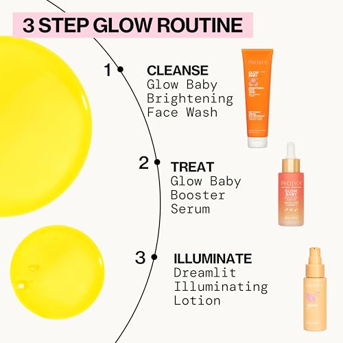 Pacifica Glow Baby Brightening Facial Cleanser 5oz – Vitamin C & Glycolic Acid (AHA) Face Wash for Radiance – Daily Cleanser for Anti-Aging Exfoliating for Smooth, Even Glowing Skin Vegan Clean Beauty