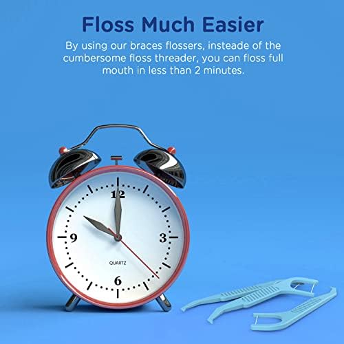 300 Count Orthodontic Flossers for Braces - Ortho Dental Floss Picks, 75 Count (Pack of 4), with a Travel Case
