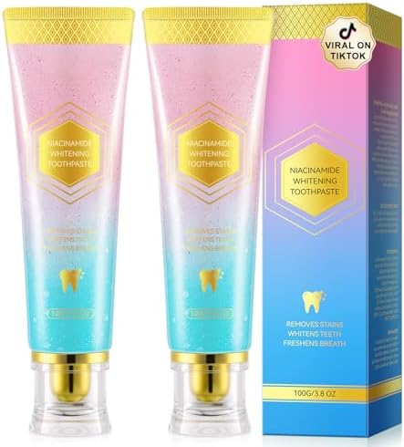 2Pack Niacinamide Whitening Toothpaste, Niacinamide Intensive Toothpaste, Fresh Breath, Remove Tooth Stains, 7.6 Oz