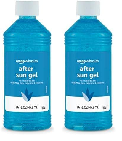 Amazon Basics After Sun Gel with Aloe Vera, Lidocaine and Menthol, 16 Fl Oz (Pack of 2) (Previously Solimo)