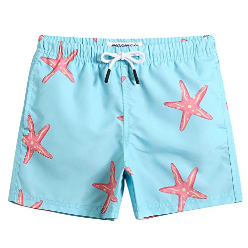 maamgic Boys Swim Trunks Toddler Swim Shorts Little Boys Bathing Suit Swimsuit Toddler Boy Swimwear,Starfish-lake Blue,2 T