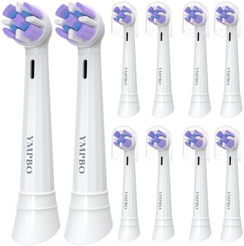Toothbrush Replacement Heads Compatible with Oral B iO 10 9 8 7 6 5 4 3 Series Electric Toothbrush, 10 Pack Brush Heads, White