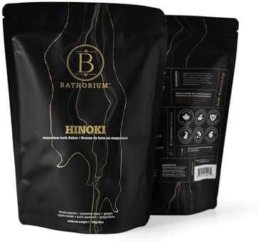 Bathorium Hinoki Mineral Magnesium Chloride Bath Flake, Relaxing Bath Soak with Japanese Hinoki, Detoxifying, pH Balanced for Women, Good for Sensitive Skin, 26 oz