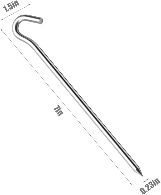 20PCS Aluminum Tent Stakes Pegs with Hooks, Camping Tent Stakes for Outdoor Travel, Professional Ground Stakes for Outdoor Camping, Hard and Light Tent Pegs, Specially Designed for Camping