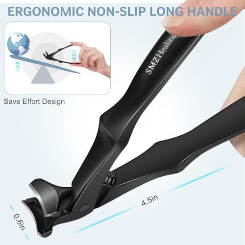 2025 Long Handle Toenail Clippers for Seniors, Angled Head Very Sharp Nail Clippers with Wide Opening for Men Wome, Toenail Clipper with Catcher for Thick Toenails and Fingernails