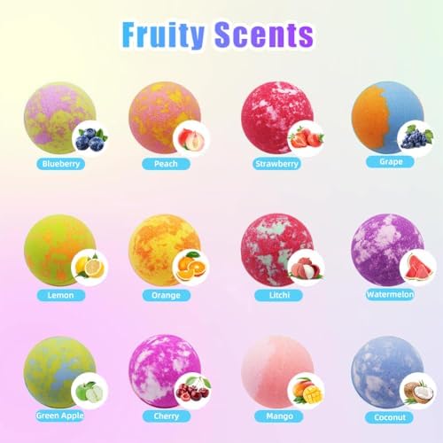 Unicorn Bath Bombs for Kids Girls with Toys Surprise Jewelry Inside, 12pcs Kids Bath Bombs Gift Set, Handmade Bubble Bath Fizzes Bomb for Birthday Christmas Easter Present