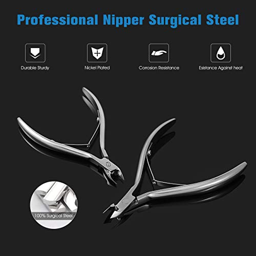 FERYES Cuticle Clipper Professional Manicure and Pedicure Cuticle Remover Tools, Medical Grade Stainless Steel Cutial Cutter, 6mm Jaw- 1 Piece (Silver)